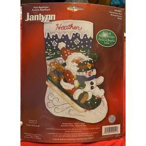 2002 Janlynn Felt Applique Christmas Stocking